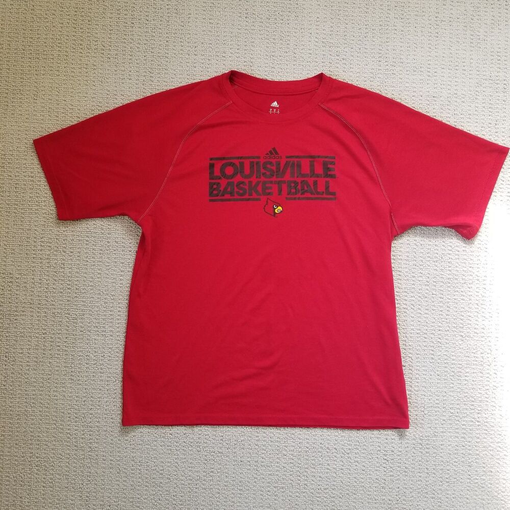Louisville Cardinals Basketball Tshirt Mens Red Camo Size M Adidas Climalite KY